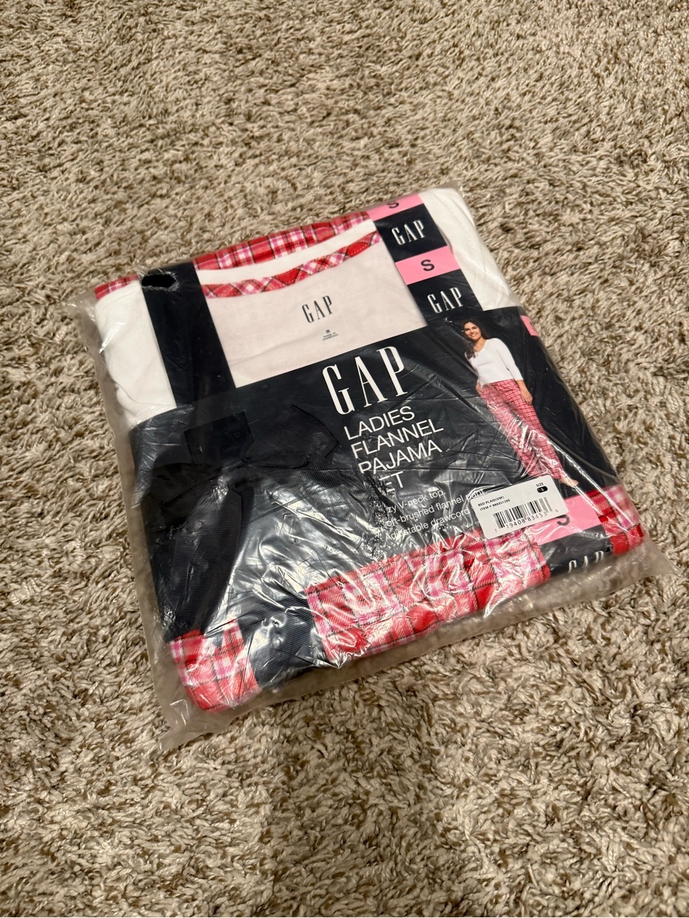 GAP Red and White Plaid Flannel Pajama Set